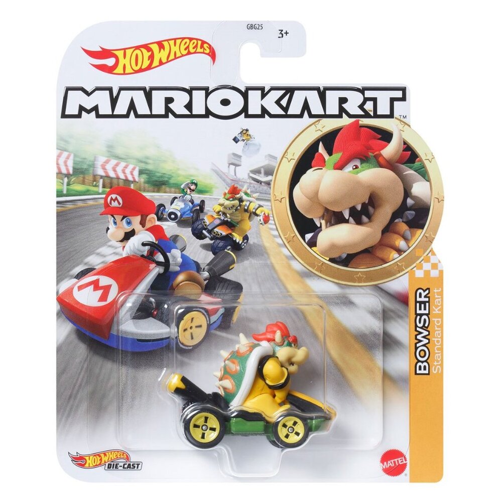 NEW Mattel GRN20 Hot Wheels 1:64 Mario Kart BOWSER Standard Kart DieCast Car